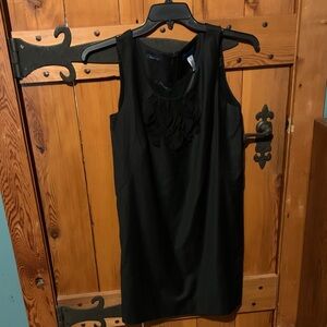 J. Crew Black Mini Dress (Super 120s )with Ruffle Detail